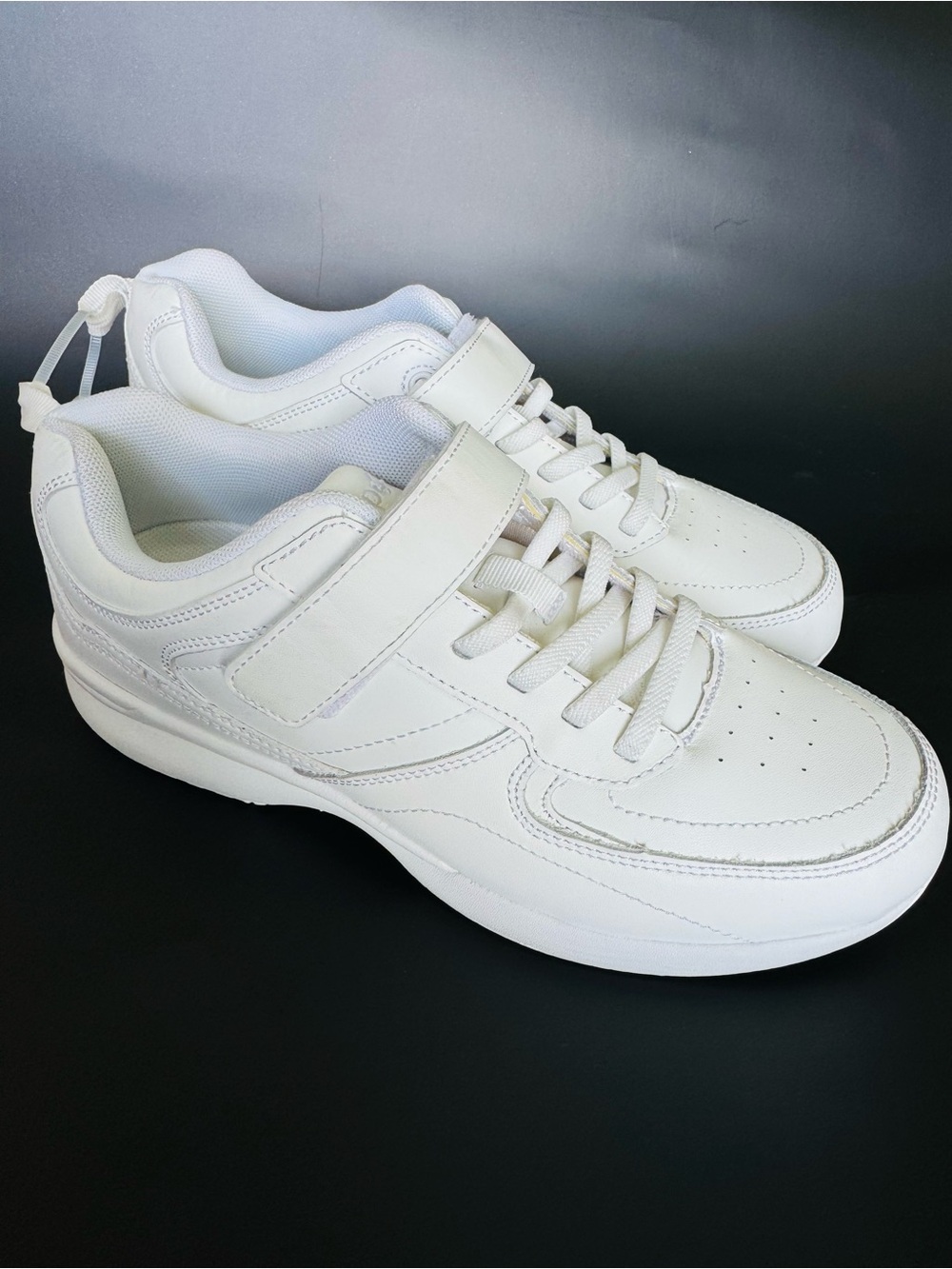Propet Women's White Athletic Sneakers with Hook-and-Loop Strap